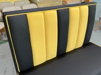 Banquette de restaurant en velours noir et jaune, en similicuir PU, avec dossier haut, rembourrée, pour mobilier commercial de restaurant