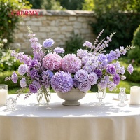 Bunga Delphinium Sutra Buatan Warna Lavender Pink Campuran DC277 untuk Dekorasi Gapura Pernikahan dan Lorong, Perlengkapan Bunga