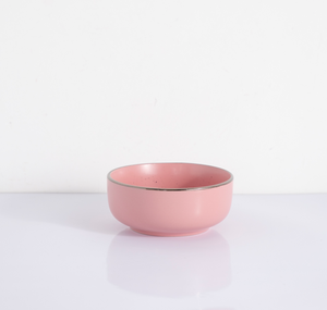 16Pcs Blush Pink Speckled Matte Ceramic Dinnerware <b>Set</b>, Luxury Gold Rim Round Plates Bowls Modern Nordic Home Kitchen Tableware - Product Image 6