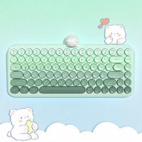 Clavier sans fil double mode ANNI BT et 2.4G, 84 touches, touches rondes dégradées, support magnétique pour Windows, Mac, Android