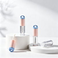 Tube de brillant à lèvres vide de 3,7 ml, en plastique ABS PETG, avec bouchon en forme de cœur, conteneur pour brillant à lèvres, logo personnalisé, flacon de brillant à lèvres cosmétique