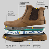 Bottes de sécurité de construction pour hommes, bottes de sécurité de marque de bonne qualité, chaussures de travail noires, bottes de style de sécurité Chelsea