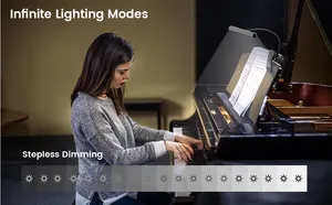 卸売Oemロゴカスタム光沢アイケアLedクリップ譜面台ライト充電式調光可能楽譜ピアノライトランプ