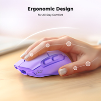 Meetion BTM001 Mouse game nirkabel, Mouse game Backlit LED ergonomis Bluetooth 2.4g dapat diisi ulang