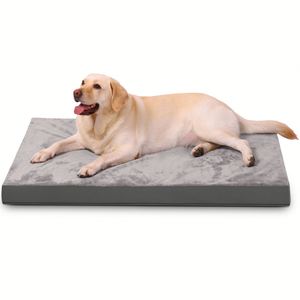 Tapis pour chien double face toutes saisons, luxe moderne, durable, en PVC, avec mousse à mémoire de forme, amovible, lavable, en flanelle unie - Product Image 1