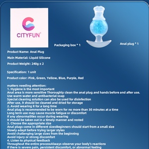 CF-P9136 Anal Beginners Glass Ball Butt Plug Soft Silicone Vagina Butt Insertion Sexy Toy Stimulate Fun Unisex Sex Toy Wholesale - Product Image 5