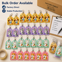 Porte-clés personnalisé brodé en tissu, motif lapin et hamster Kawaii, pour décoration de sac, cadeau de compagnie, vente en gros OEM, articles promotionnels