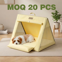 Tente pliable pour animaux de compagnie, intérieur/extérieur, structure métallique, coussin en mousse orthopédique, maille respirante, poignée portable, antidérapante, design moderne