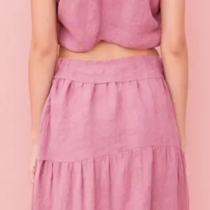 Fabrik Großhandel Sommer geschichteten gekräuselten Plissee Maxi röcke für Frauen