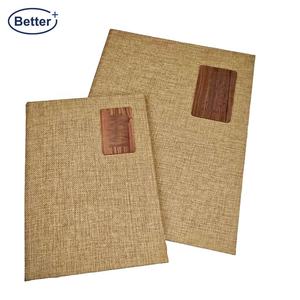 ปกเมนูแบบแข็งส่วนบุคคล ปั๊มนูนลายผ้าลินิน สำหรับร้านอาหาร ปกเมนูแบบ Buckram พร้อมตัวล็อคแบบ Chicago Screw Post - Product Image 2