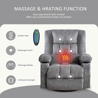 Sillón Reclinable Eléctrico Giratorio de Cuero Moderno con Elevador, Calor y Masaje para Sala de Estar Sofá Esquinero Muebles de Cine en Casa