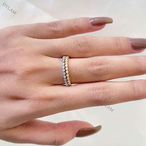 Dylam Wholesale Popular Polished Elegant Style Simple Sparkle Diamond Cubic Zircon Stone Gemstone 5a <b>Cz</b> Diamond Silver <b>Ring</b> - Product Image 6