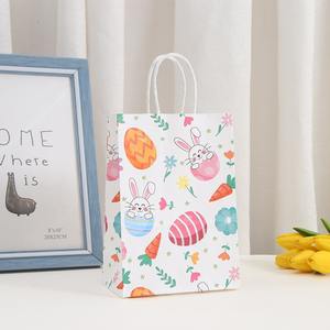 Sac fourre-tout classique de luxe en coton recyclé avec poignées en corde et impression numérique pour emballage cadeau de Noël et de Pâques - Product Image 6