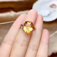Bague en argent avec perles d'énergie en cristal de quartz, citrine jaune naturelle de 12 mm, taille ajustable, tendance, pour anniversaire, femme et homme