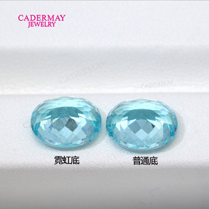 Cadermay Blue Paraiba Oval Zircon Loose Stone For Jewelry Making - Product Image 1