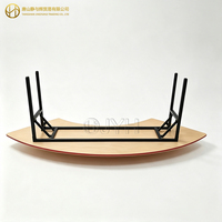 Mesa de Banquete Plegable de Media Luna en MDF Blanco, Mesa Modular Curva en Forma de S para Bodas, Hoteles, Fiestas y Eventos