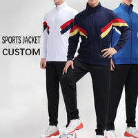 Ensemble d'entraînement de football : Veste de sport, tenue de basketball, uniforme d'équipe de club, imprimé par transfert thermique sur toute la longueur, respirant, 100% coton