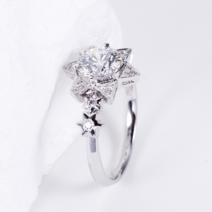 Anillo de Diamantes Redondos de Oro Blanco de 18K MSR-1529 de Messi Jewelry para Mujer - Product Image 2