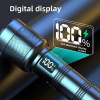 Lampe torche laser blanche de nouvelle génération en alliage d'aluminium avec batterie amovible, affichage numérique latéral, longue portée, IP20