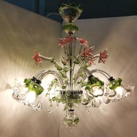 Lustre en verre de Murano antique rétro Art LED éclairage de salle de séjour fait à la main italien Vintage plafonnier