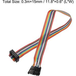 Cable plano flexible Meccanixity Rainbow de 12 pines con paso de 2.54 mm, conector FFC/FPC para cables de puente de protoboard - Product Image 4