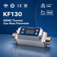 KF130 MEMS DN10 à DN25 RS485 4-20mA Affichage rotatif pour Air N2 O2 CO2 0 ° -270 ° Débitmètre de masse de gaz thermique à réponse rapide de 50 ms
