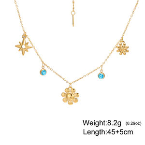 Myshape kalung wanita zirkon bening warna biru, Perhiasan Stainless <span class=keywords><strong>Steel</strong></span> <span class=keywords><strong>2025</strong></span> rantai Choker Hadiah Pesta Ulang Tahun Baru - Product Image 6