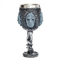 Gobelet souvenir gothique médiéval en potier, motif serpent vert en relief, gravé d'aigle, tasse masque Harry Potter
