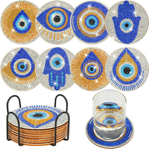 DIY <span class=keywords><strong>5d</strong></span> diamants peinture caboteur Kit yeux <span class=keywords><strong>strass</strong></span> broderie tasse coussin avec support Table napperon - Product Image 1