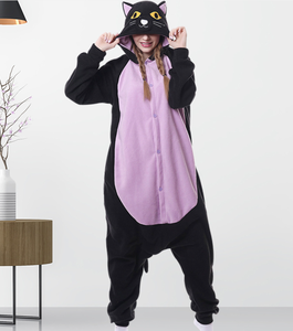 Pijamas de una Pieza con Estampado de Animales de Dibujos Animados para Halloween, para Adultos, para Dormir de Día y de Noche, de Poliéster/Algodón, Cintura Elástica, para Invierno - Product Image 1