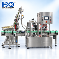 Automatische vacuüm afsluitmachine voor glazen potten, dubbele kop, metalen draaidop, dopvoeding, roestvrij staal, complete verpakkingslijn
