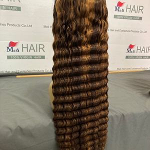 Pelucas con Cierre 5x5 de Cabello Humano Remy Brasileño Ondulado Profundo para Encaje, Alta Densidad, Nudos Pequeños, Color Natural - Product Image 2