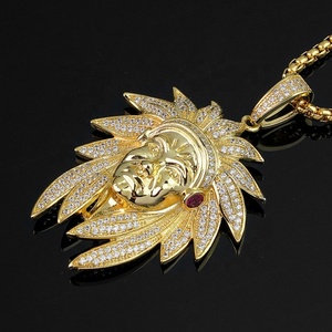 Pendentifs en diamant CZ, breloques de style indien, colliers couleur or, bijoux hip-hop, fabrication en usine - Product Image 4