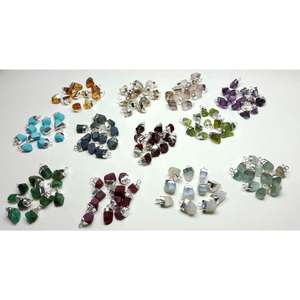 Colgantes de Plata Natural en Bruto con Baño Electrolítico de Alta Calidad, Piedras de Nacimiento con Efecto de Color y Certificado de Tasación de Gemas - Product Image 3