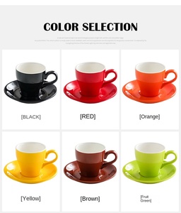 Set di Tazze da Espresso 65ml/75ml/80ml/150ml/200ml/250/300ml/350ml Set da Tè Pomeridiano Tazze e Piattini Bianchi Tazza da Latte in Ceramica - Product Image 4