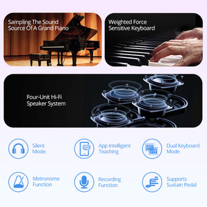 TERENCE V20 88 Key Foldable Touch Sensitive Rechargeable Lightweight Electronic <strong>Piano</strong> Keyboard USB-C Portable Digital <strong>Piano</strong> for - Product Image 3