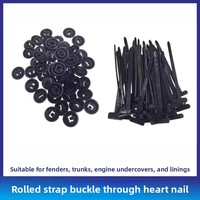 Clip de fixation universel multi-usages en nylon noir robuste pour protection de moteur, protection de dessous de caisse, doublure d'aile, garde-boue de coffre 1