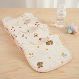 Suministros de Alta Calidad para Guarderías, Toalla de Muselina para Bebés, Cierre Ajustable con Broches, <span class=keywords><strong>Baberos</strong></span> Reversibles Estilo Bandana, Proveedor de Fábrica - Product Image 3