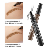 Stylo Sourcils Liquide à Pointe Fine Longue Durée Professionnel pour Dropshipping, Stylo à Sourcils 3D Imperméable à Pointe Fourche Effet Tatouage
