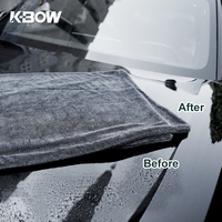Serviette de lavage de voiture en microfibre à séchage rapide 1200gsm 1600gsm, double face, super absorbante, avec logo personnalisé