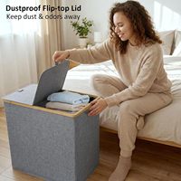 Panier à linge pliable à double section de 140 L avec couvercle en bambou et sac intérieur en filet, panier à linge pliable pour l'organisation du rangement