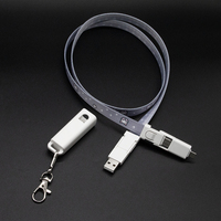 Kabel Data USB Multi fungsi, kabel Data USB Tipe c, kabel 6 in 1 Tipe c, kabel Lanyard 90CM untuk iPhone