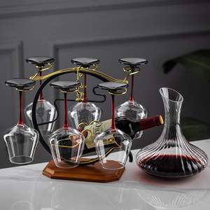 Élégant porte-bouteilles avec support à verres, forme rectangulaire, durable pour les fêtes, design transparent, rangement haut de gamme pour vin rouge - Product Image 3