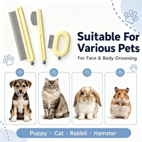 Peigne démêlant pour animaux de compagnie, pour taches de larmes, pour chats et chiens, en acier inoxydable, à dents fines, avec manche en plastique noir, peigne anti-puces pour menton, brosse de nettoyage, Fashion Home