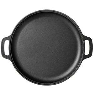Cast Iron Griddle Pan Round 12 Inch Durable Outdoor Cooking Pancake Frying Pan Hand Wash Only - Product Image 1