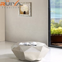 Prix usine Offre Spéciale design italien de Forme polygonale or brillant en acier inoxydable de table de meubles à la maison
