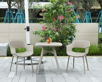 Chaises de salle à manger modernes en plastique multicolore pour l'extérieur pour patio ou jardin Conception de panneaux en bois