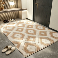 Tapis moderne en jacquard imitation cachemire, doux et durable, fabriqué à la machine, avec dos antidérapant, design à couverture intégrale pour salon et canapé