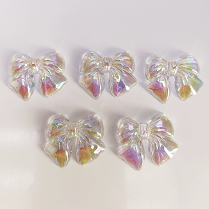 Accesorios DIY: Adornos de Nudo de Mariposa Planos Coloridos, Cabujones Iridiscentes de Nudo de Mariposa para Manualidades - Product Image 5