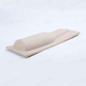 Eco-friendly REVATION SY-FP-PE Bagasse <b>Pulp</b> Recycled Molded Papermolded Custom Solid-color Wet-press Wine Tray - Product Image 4